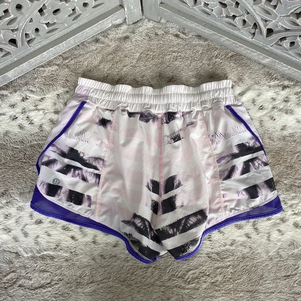 lululemon athletica White and Purple Athletic Shorts